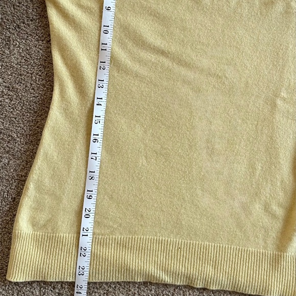 Alex Marie Yellow 100% Cashmere V-Neck Sweater – Women’s Size S - Picture 6 of 8